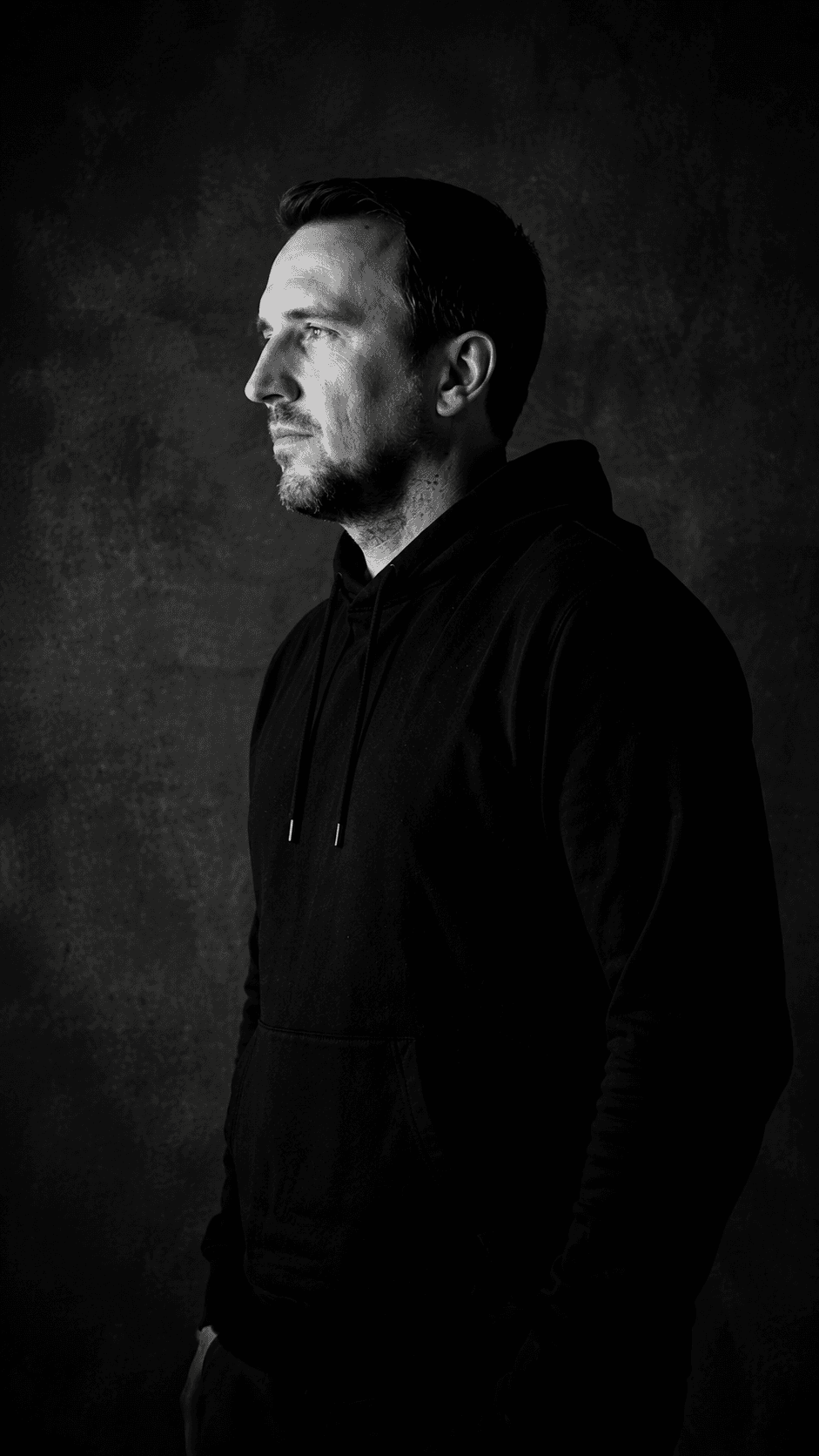 Tim Mostrey, founder of Gentle Frame Studio — black-and-white portrait