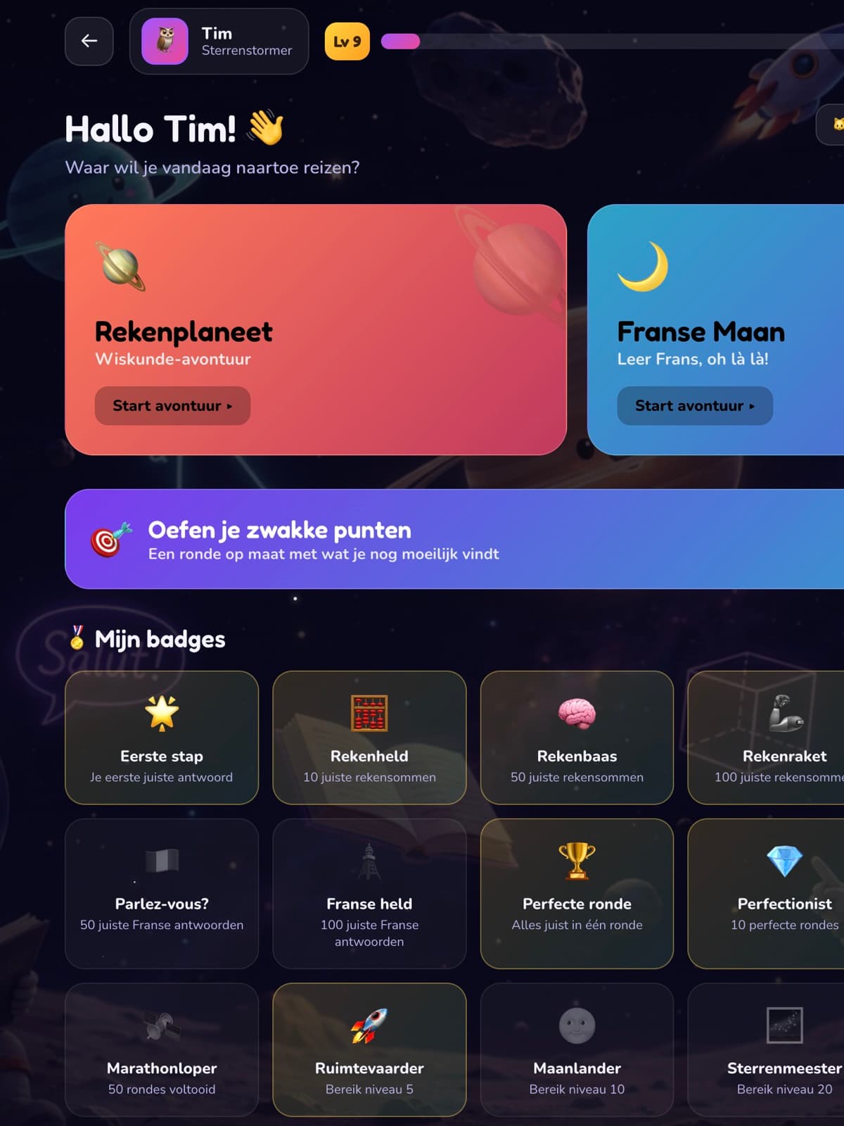 Ruimteschool — screenshot