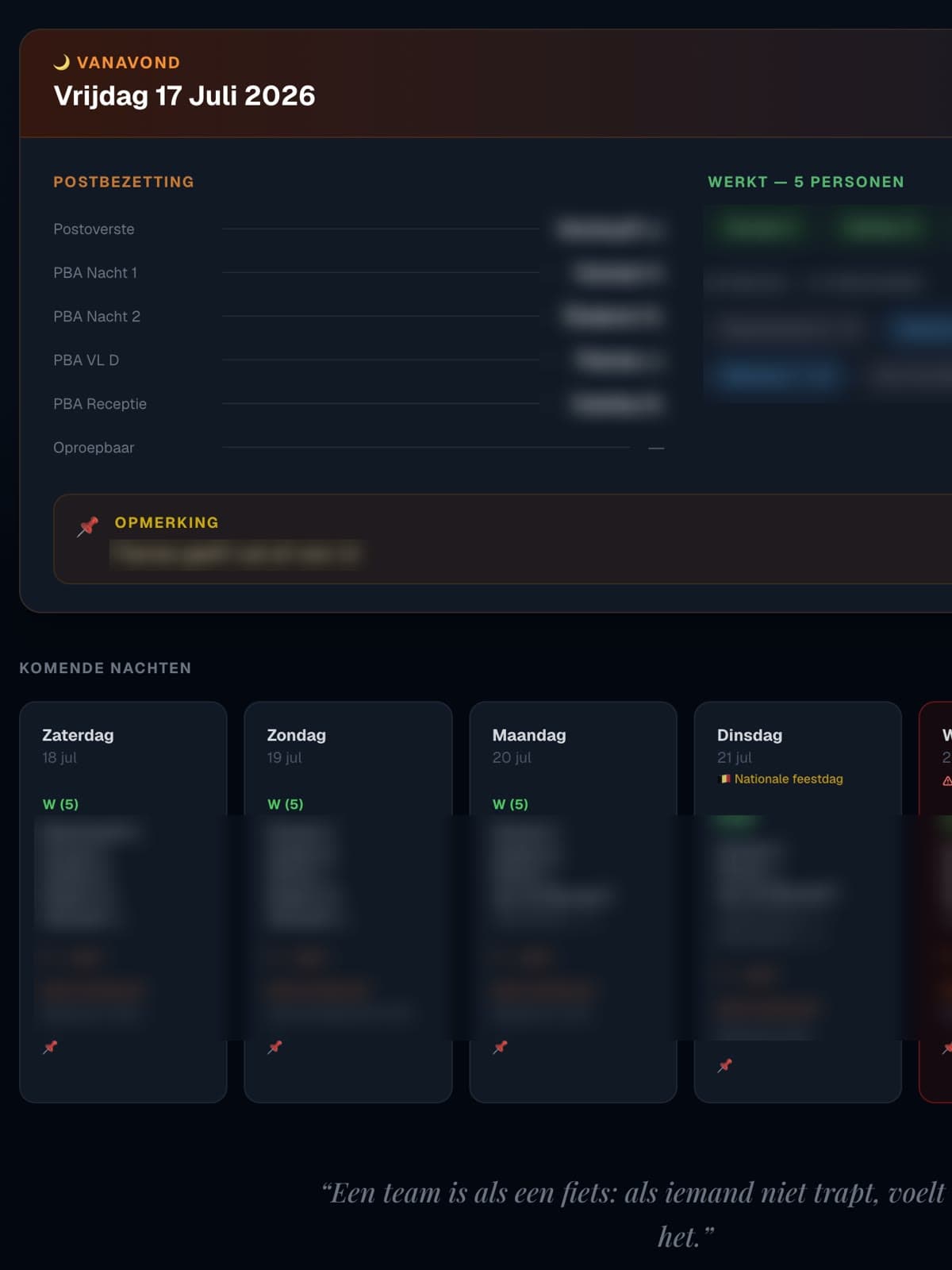 Shift Planning Tool — screenshot